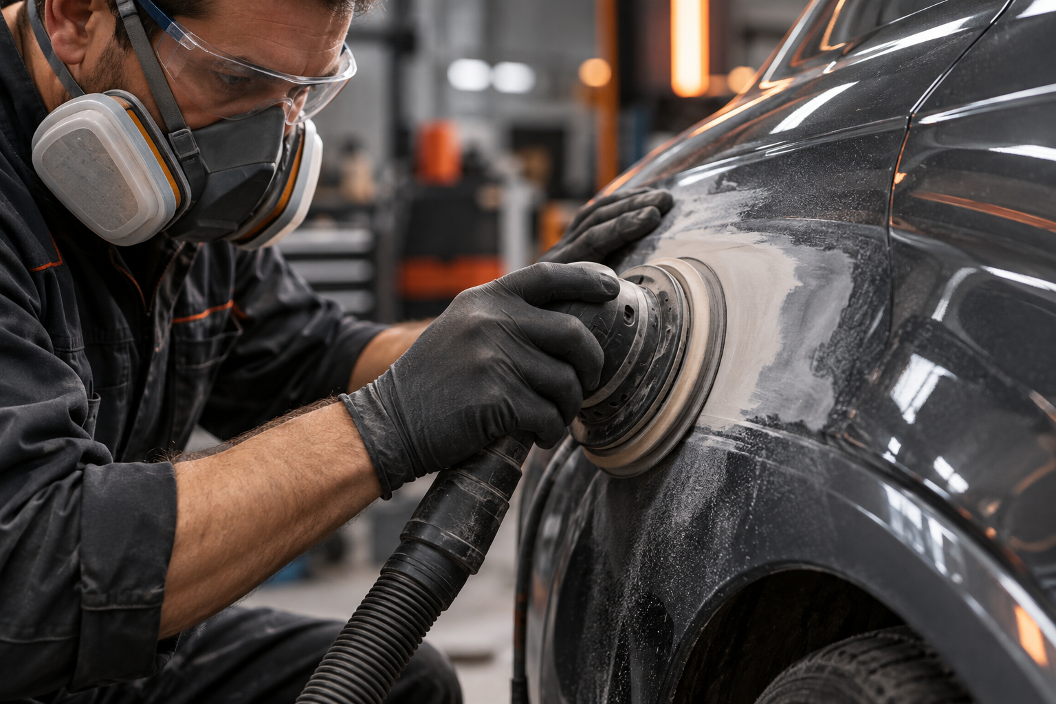 Generated visual study of a technician working on a vehicle panel